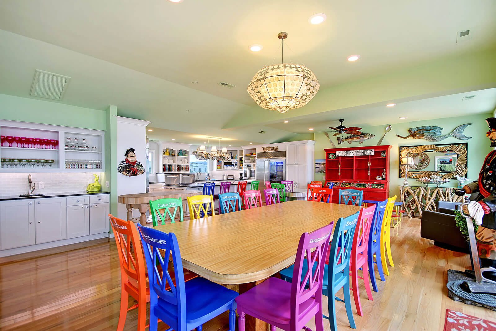 Casa Flamingo Dining Room with Kitchen View - Isle of Palms, SC
