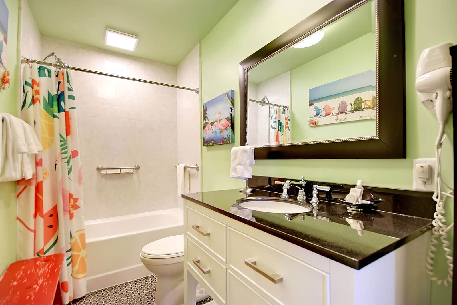 Casa Flamingo Caddy Shack Bedroom and Hippie Haven Bedroom Shared Bathroom - Isle of Palms, SC