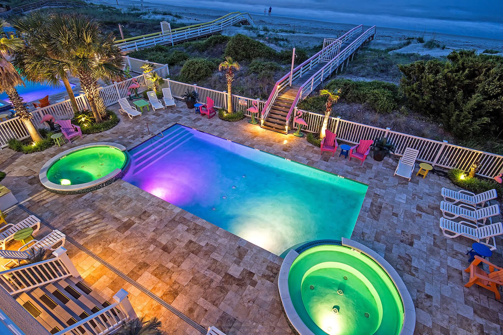 Casa Flamingo Private Pool Light Show - Isle of Palms, SC